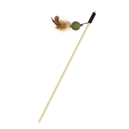 Canne à pêche avec balleet plumes de poulet