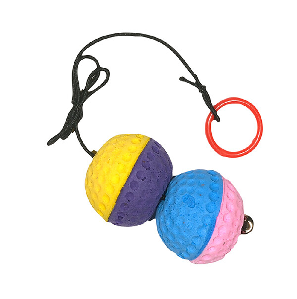 Duo de balles élastique avec grelot, Ø6cm Duo de balles élastique avec grelot, Ø6cm