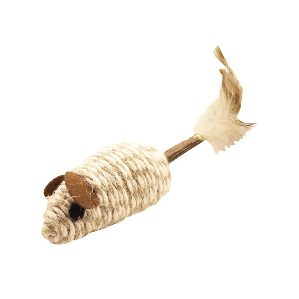Souris avec queue, coton et bois de matatabi Souris avec queue, coton et bois de matatabi