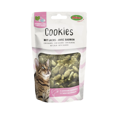 Biscuits, herbe à chat/saumon, 50g