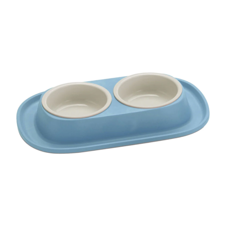 Gamelle Double pour Chiens & Chats – Porte-cuvette souple, Cuvette plastique