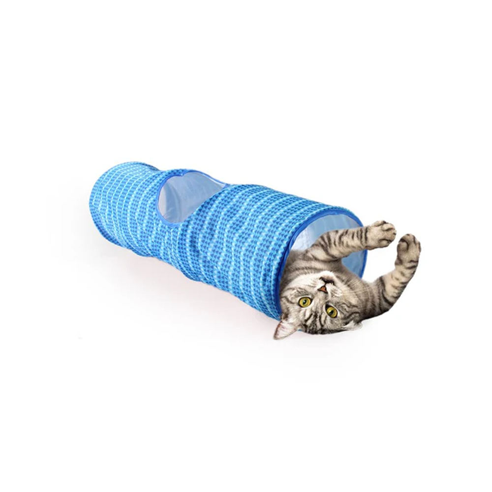 All for Paws Modern Cat Tunnel - Jouet Pliable pour Chat Bleu All for Paws Modern Cat Tunnel - Jouet Pliable pour Chat Bleu