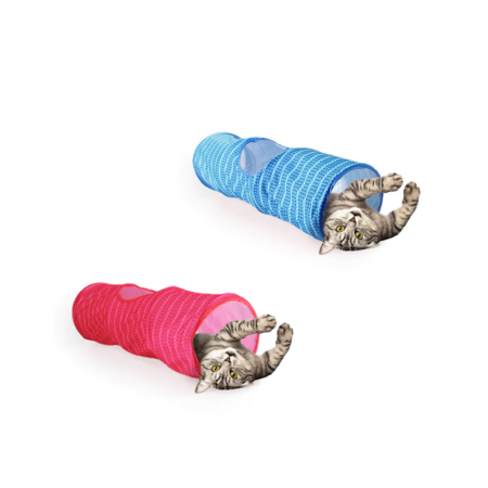All for Paws Modern Cat Tunnel - Tunnels pour Chats (Rose/Bleu)