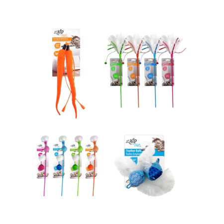 All for Paws Modern Cat Wand Toy _ 4 Modèles au Choix (Balles, Ailes)