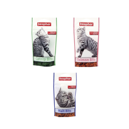 Beaphar Bits - Friandises Chats Malt & Catnip (35g) - 3 Saveurs