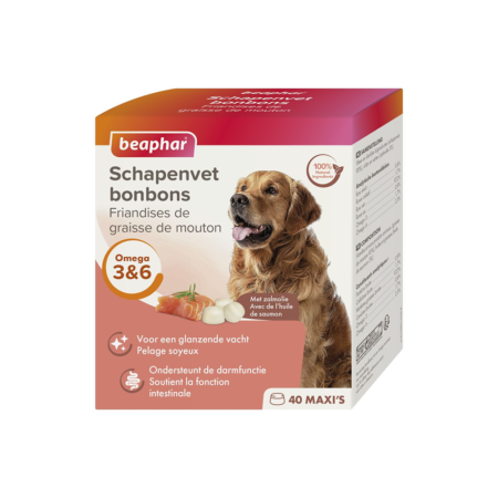 Beaphar Bonbons Graisse de Mouton Saumon Maxi (245g)