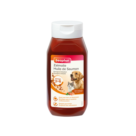 Beaphar Huile de Saumon Chien & Chat 430 ml - Oméga 3 & 6