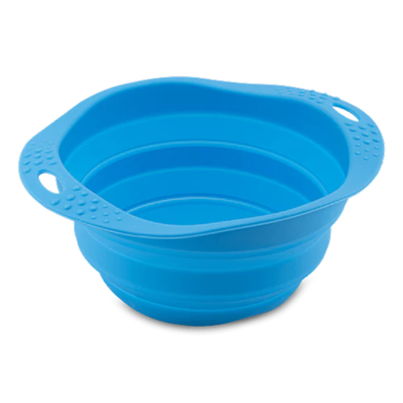Beco Travel Bowl - Medium Blue (compressible ; en silicone ; 0.75L)