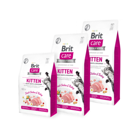 Brit Care Cat Grain-Free Kitten Healthy Growth & Development - 400g, 2kg & 7kg