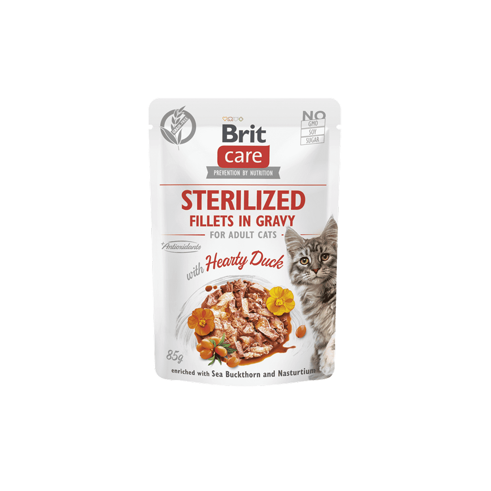 Brit Care Cat Sterilized 85g - Gravy Hearty Duck Brit Care Cat Sterilized 85g - Gravy Hearty Duck