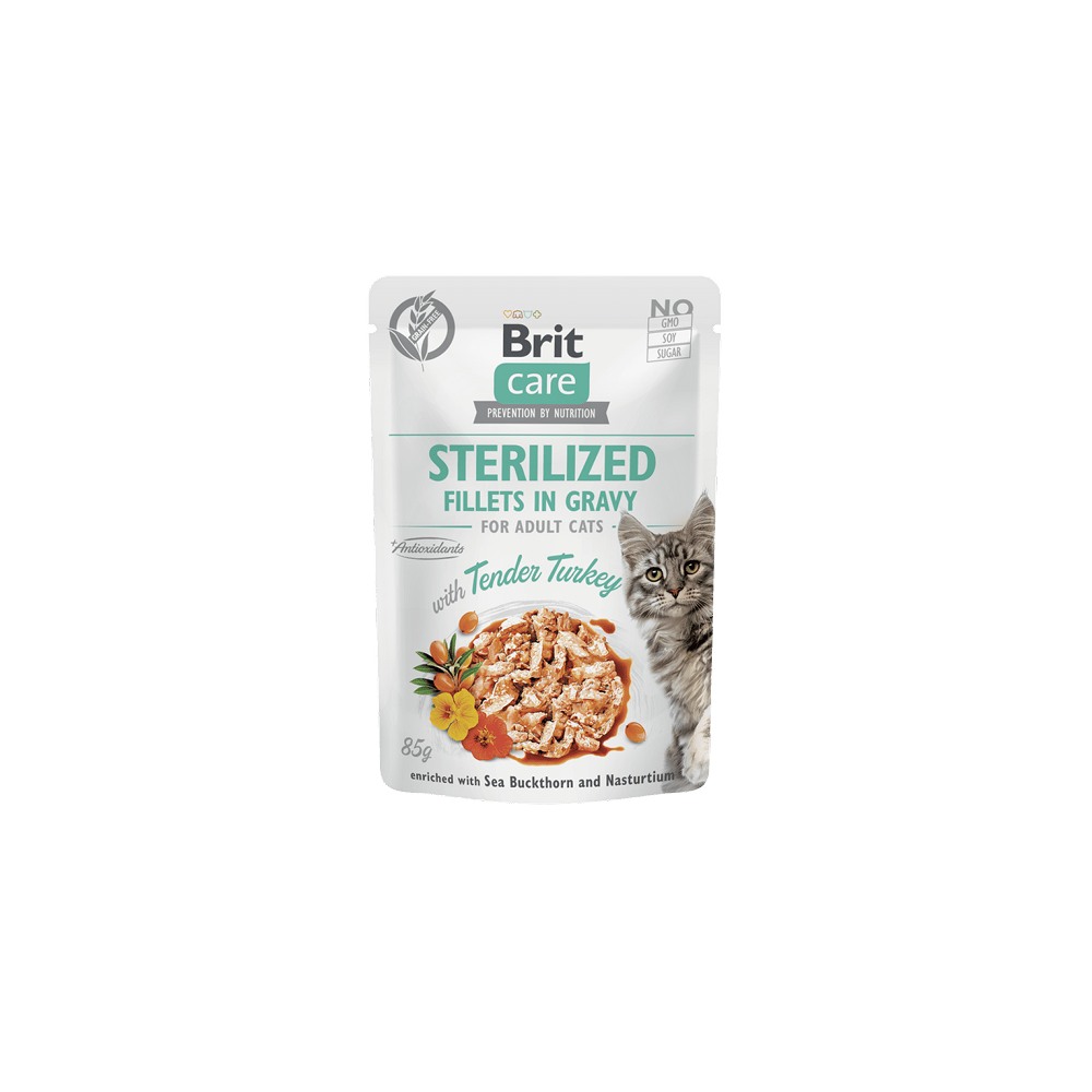 Brit Care Cat Sterilized 85g - Gravy Tender Turkey _ Sachets Fraîcheur Brit Care Cat Sterilized 85g - Gravy Tender Turkey _ Sachets Fraîcheur