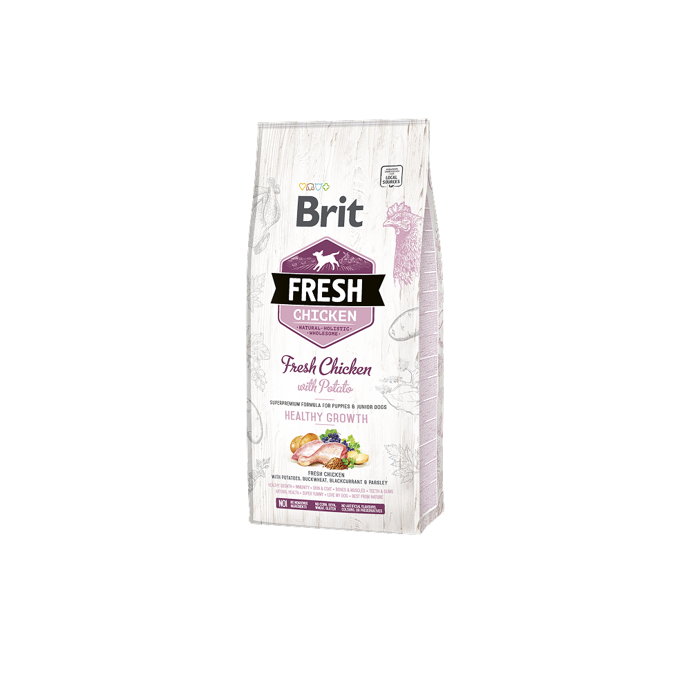 Brit Fresh Croquettes Chiot Poulet & Pomme de Terre 2.5kg & 12kg Brit Fresh Croquettes Chiot Poulet & Pomme de Terre 2.5kg & 12kg