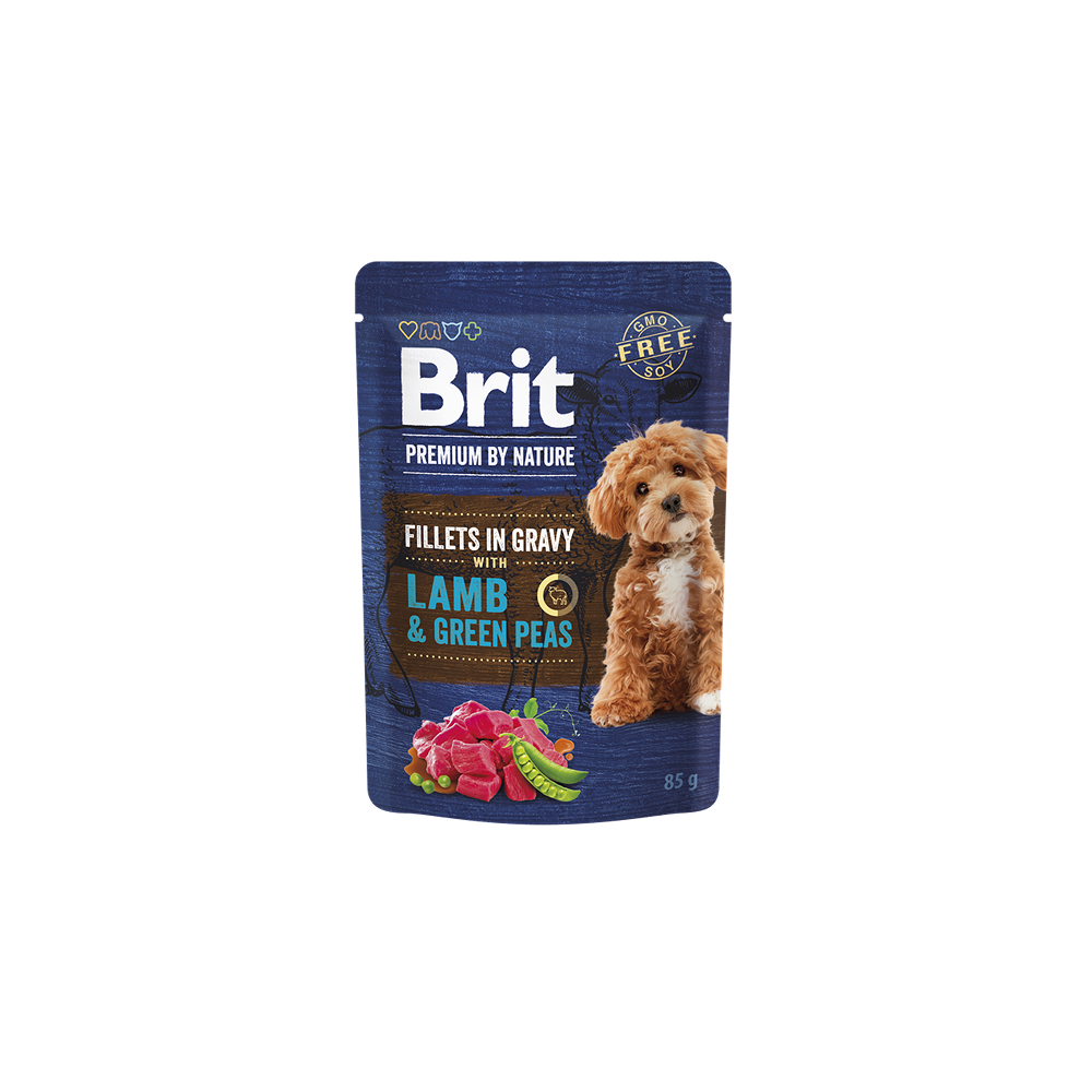 Brit Pâtée Premium Fillets in Gravy Agneau & Petits Pois 85g Brit Pâtée Premium Fillets in Gravy Agneau & Petits Pois 85g