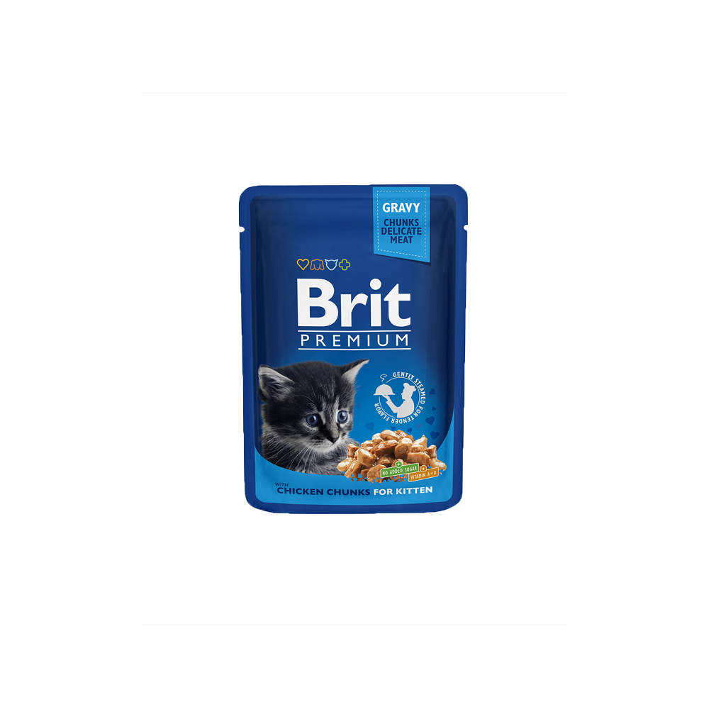 Brit Premium Cat Pouches Kitten Morceaux de Poulet 100g Brit Premium Cat Pouches Kitten Morceaux de Poulet 100g