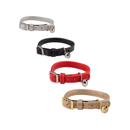 Bubimex Collier Élastique Chat - Beige, Blanc, Noir & Rouge Sécurité