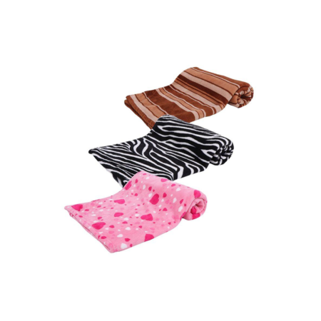 COUVERTURE EN FIBRE POLAIRE DOUCE - 100X70CM _ ZEBRE - MARRON