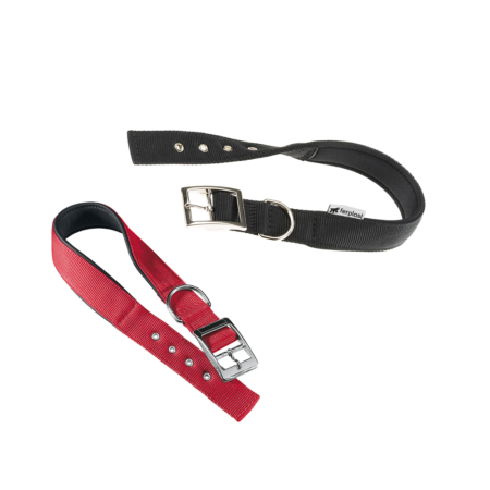Ferplast Collier Chien Nylon 55-63cm et 40mm - Noir & Rouge