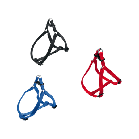 Ferplast Harnais Chien Nylon 45-63cm - Noir, Rouge & Bleu