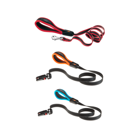 Ferplast Laisse 20 mm x 120 cm - Noir, Orange, Rouge