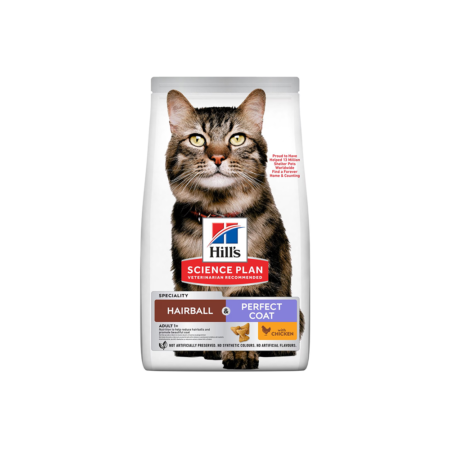 Hill’s Science Plan Hairball & Perfect Coat Aliment pour Chat Adulte au poulet (1.5kg - 7kg)