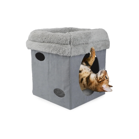 Lambswool - 2 in 1 Cat Castle Grey