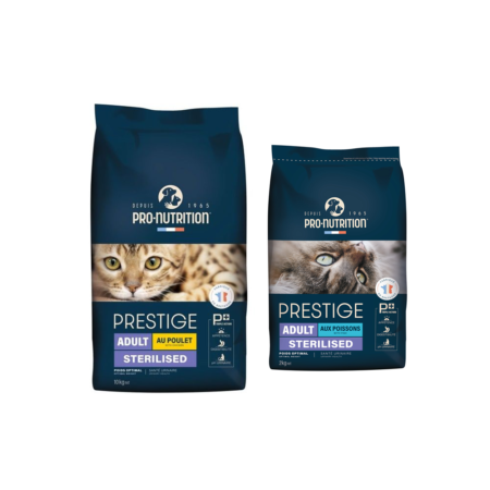 PRESTIGE Adult Stérilisé Poissons 2KG & 10KG (Pour Chat)