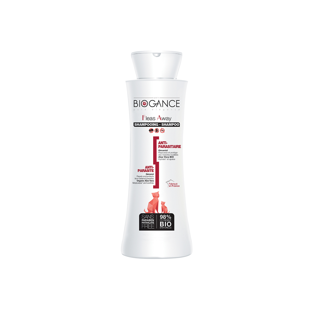 SHAMPOING ANTIPARASITAIRE CHAT & CHIEN (FLEAS AWAY) 250ML - Chat SHAMPOING ANTIPARASITAIRE CHAT & CHIEN (FLEAS AWAY) 250ML - Chat