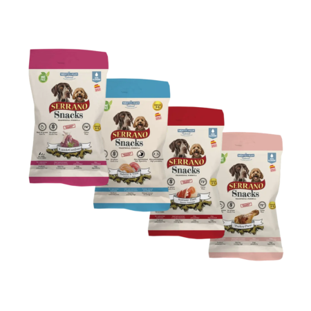 Serrano Friandises Chien Poulet Agneau Dinde Saumon & Thon 100g