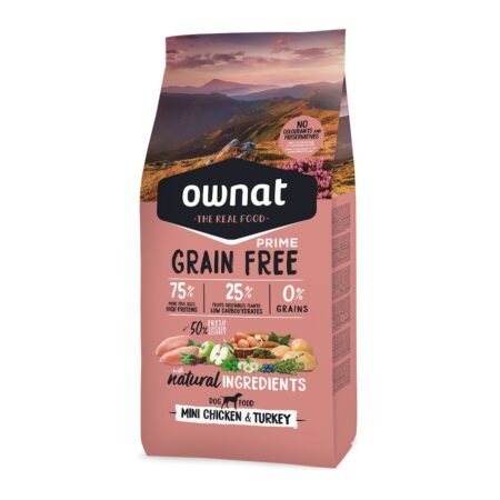 Ownat GF Prime Mini Adult Poulet/Dinde 3KG - Croquettes Chien