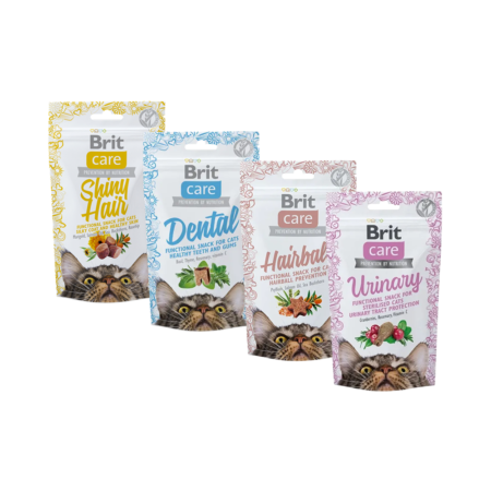 Brit Care Cat Snacks Fonctionnels 50g - Dental & Pelage Sain