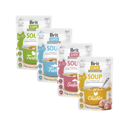 Brit Care Cat Soup 75g - Poulet, Saumon, Thon, Dinde