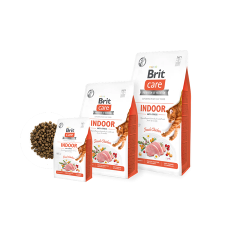 Brit Care Croquettes Chat Sans Céréales Anti-Stress Indoor 400g & 2kg & 7kg