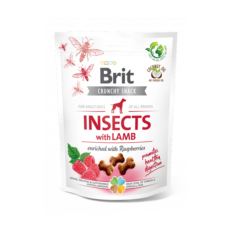 Brit Care Dog Crunchy Cracker Insects Agneau & Framboises Brit Care Dog Crunchy Cracker Insects Agneau & Framboises