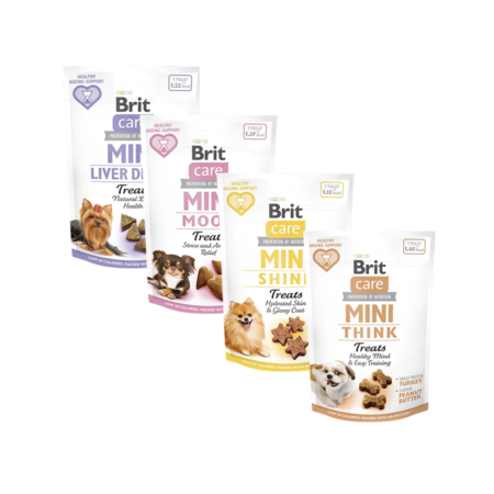 Brit Care Dog Mini Treats 50g - Liver Detox, Mood, Shine, Think