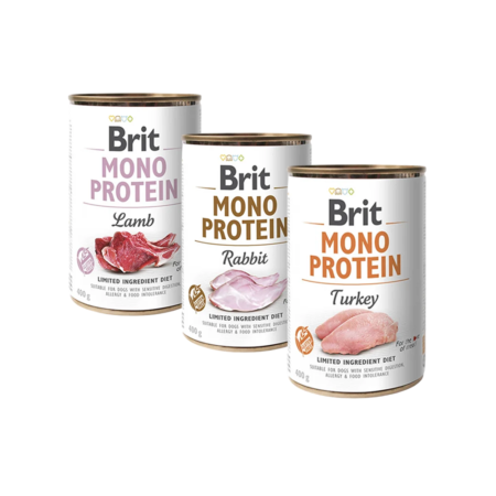 Brit Care Mono Protein 400g - Lamb, Rabbit & Turkey Pâtée Chien