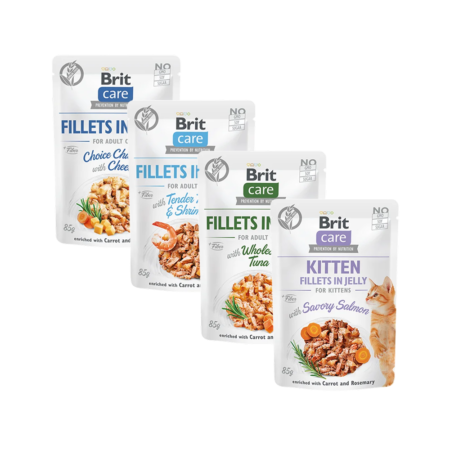 Brit Cat Fillets in Jelly 85g - Multi-Saveurs (Poulet, Thon, Dinde)
