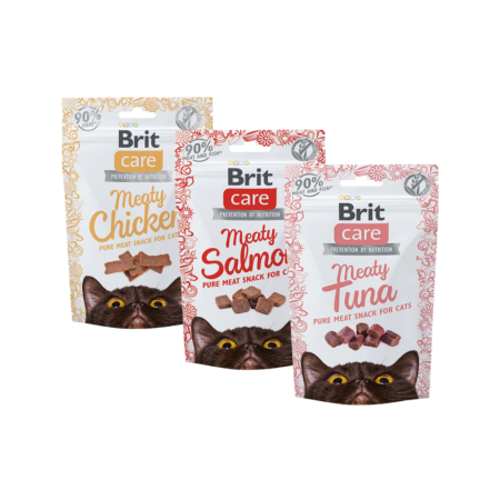 Brit Cat Snack Meaty 50g - Poulet & Saumon & Thon Brit Care