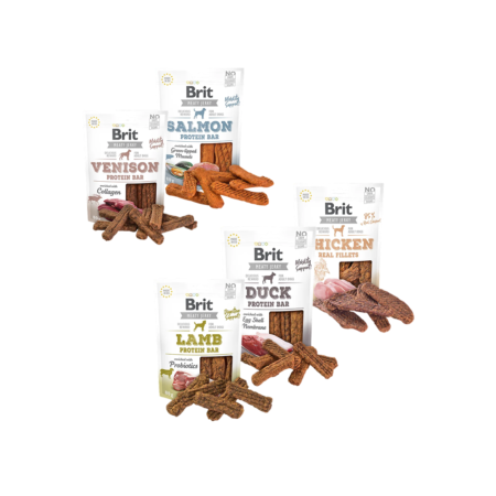 Brit Jerky Bar Protein Chiens - Multi-Saveurs 80g