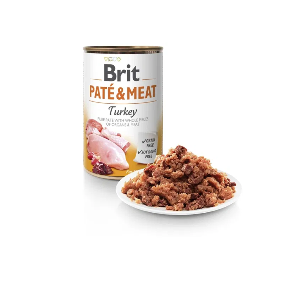 Brit Paté & Meat Turkey - Aliment Humide pour Chien Adulte Brit Paté & Meat Turkey - Aliment Humide pour Chien Adulte