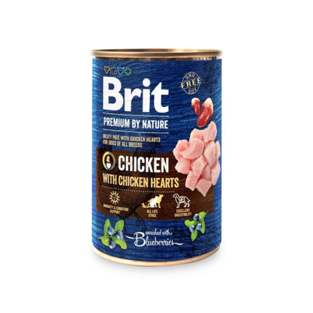 Brit Premium by Nature Poulet & Cœurs 400 g pour les chiens adultes