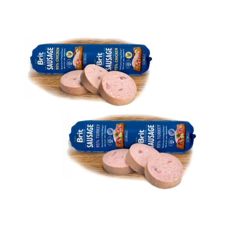 Brit Sausage Chicken & Turkey 800g pour Chien - Aliment Complet