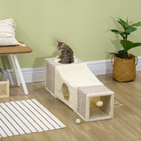 Tunnel Beige pour chat _ 98_30_30