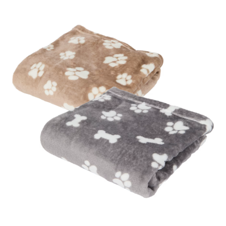 Couverture polaire 70 x 100 cm Beige - Gris Pets Blanket