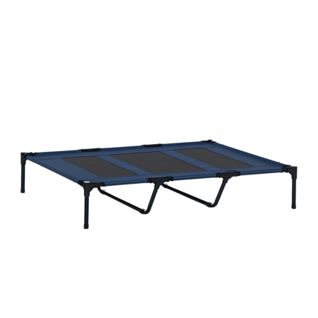 Lit de camp surélevé XXL Pawhut – Transat respirant 122x92 cm