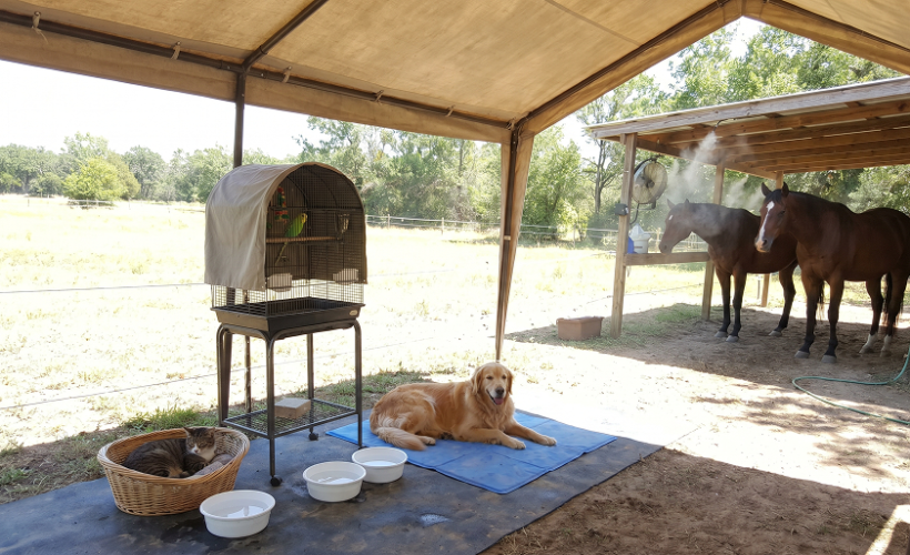 Chiens, chats, oiseaux et chevaux protégés de la chaleur pendant l’été