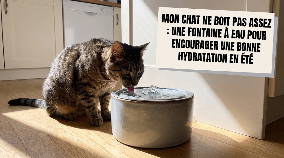 Chat ne boit pas assez : fontaine à eau pour favoriser une bonne hydratation en été
