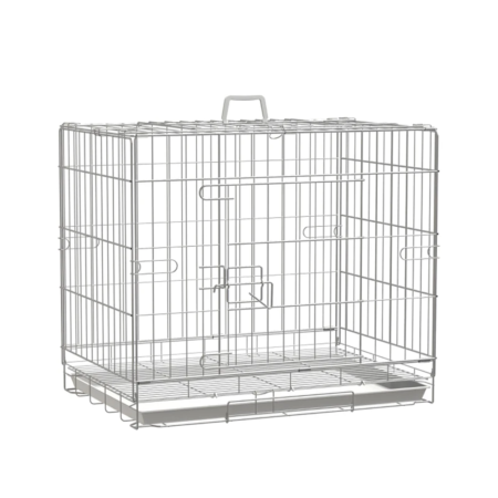 PawHut Cage pour Chien Pliable en Métal avec Plateau Amovible 61x43x50 cm