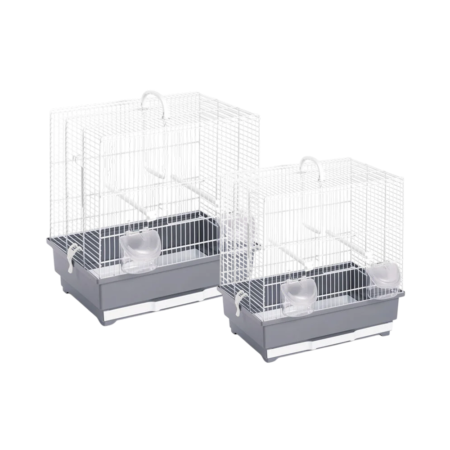 Set de Cages pour Oiseaux Leopet Tris Alfa 40 & 50 avec Accessoires