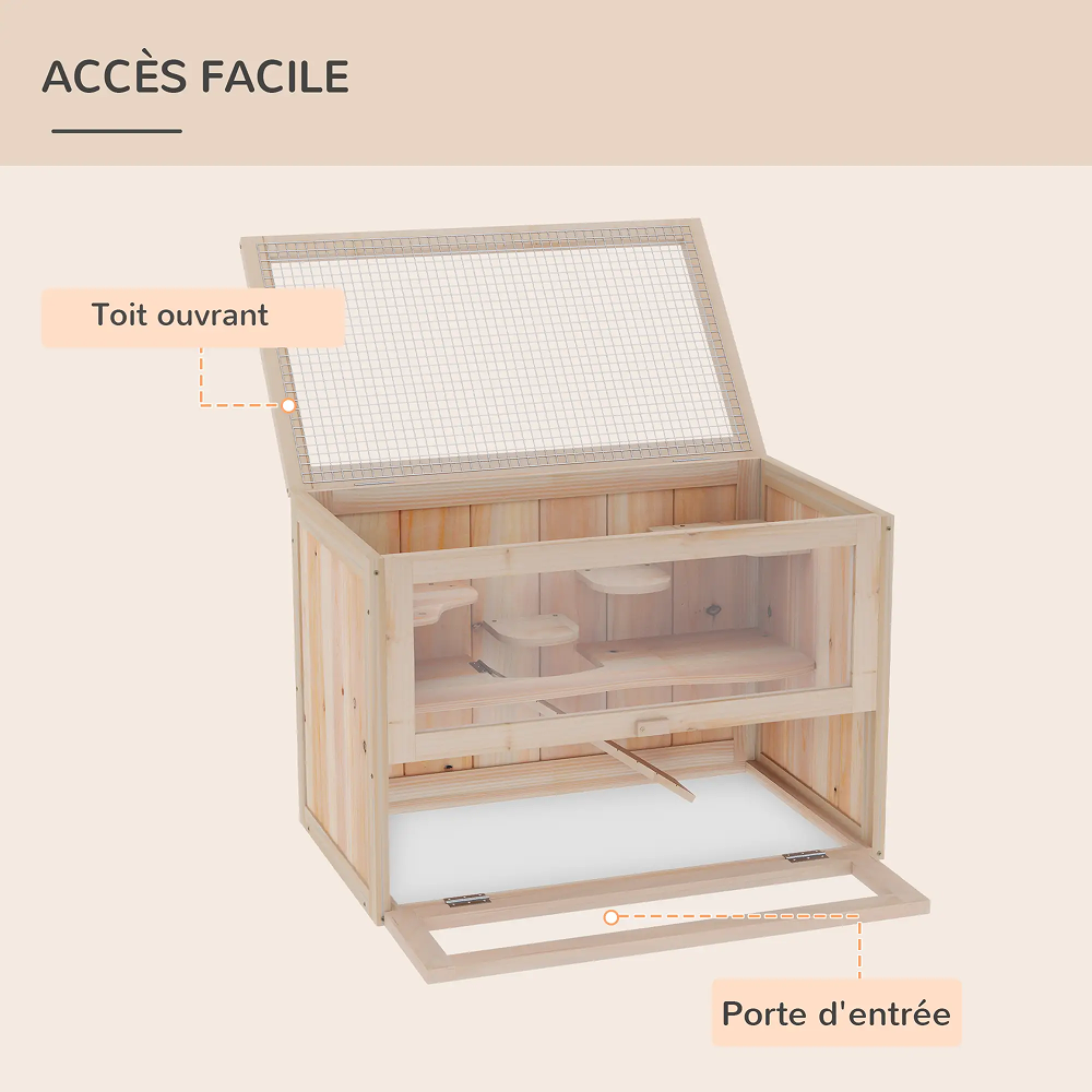 Cage pour hamsters souris petits rongeurs multi-équipements rampe plateformes toit ouvrant grillagé porte bois de sapin plexiglas - pawhut Cage pour hamsters souris petits rongeurs multi-équipements rampe plateformes toit ouvrant grillagé porte bois de sapin plexiglas - pawhut