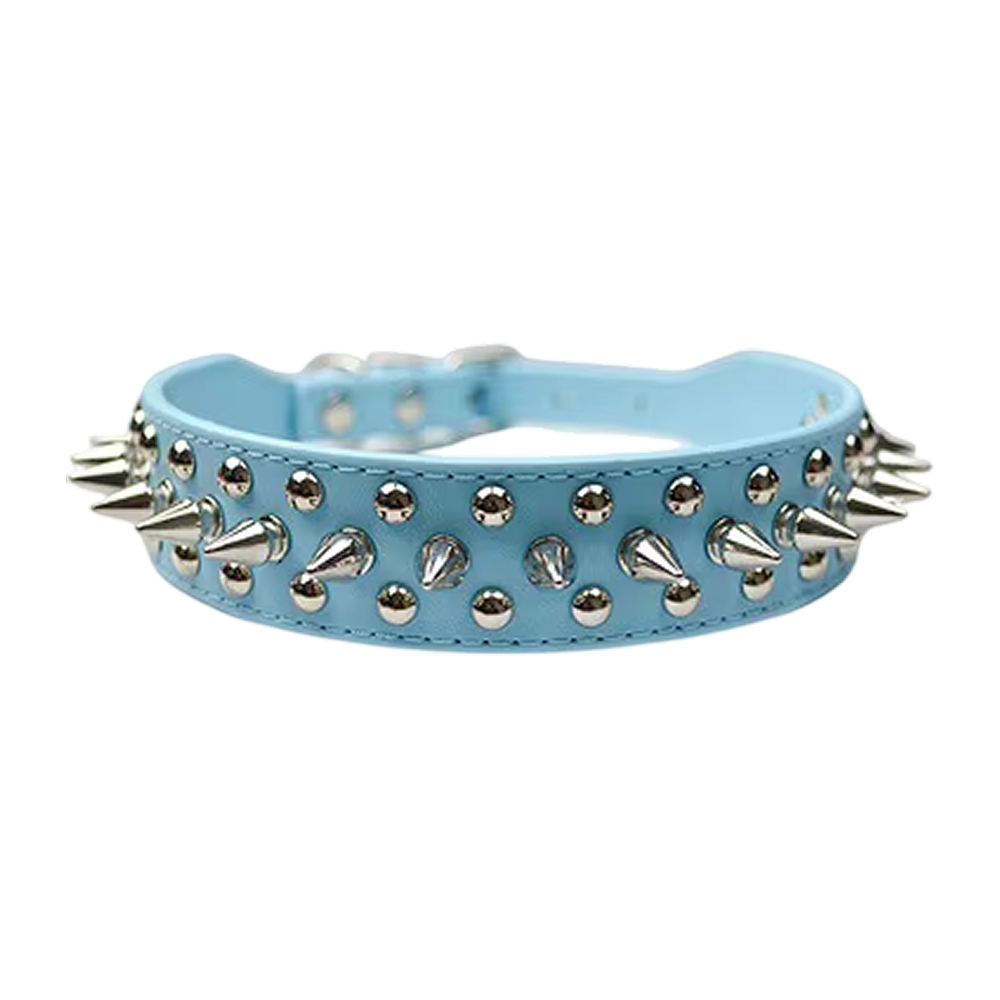 Collier clouté pour chien - Bleu ciel Collier clouté pour chien - Bleu ciel